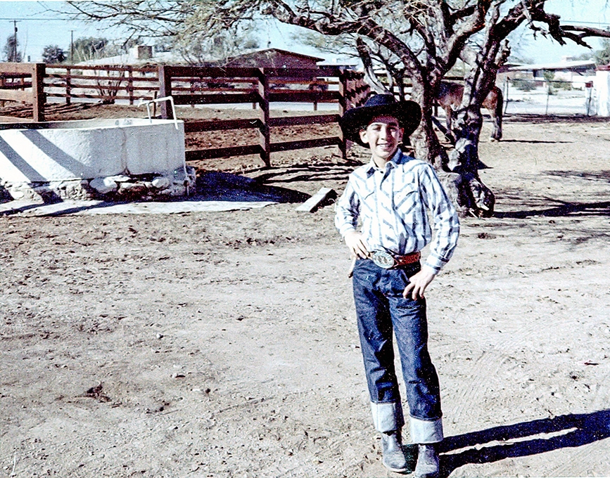 Gary, at Rancho Del Rio corral in 1960