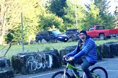 GooGie attempts to ride Emmett's bike