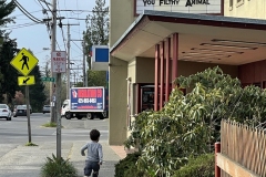 Luca running (always) into Vashon's theater