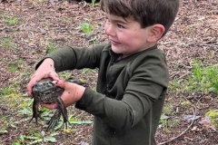 Luca with a prize-winning bullfrog