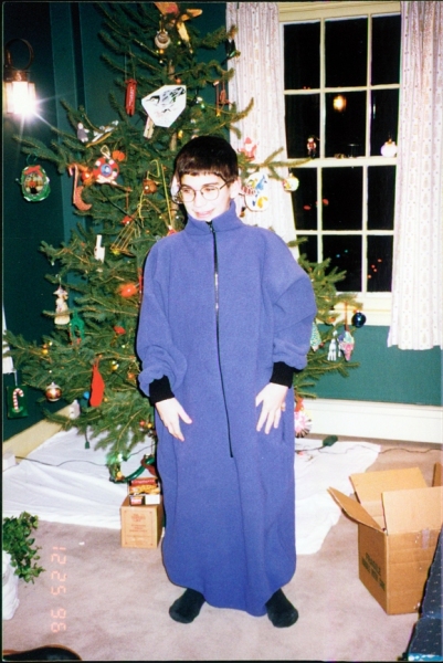 Trying on a Christmas present