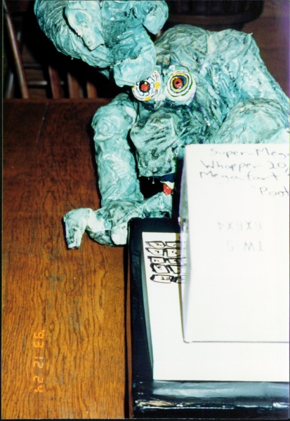 A look at the finished "computer monster"