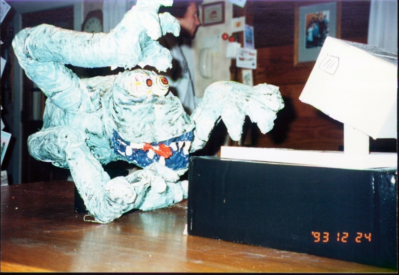 Handmade gifts: Jani's computer monster" sculpture