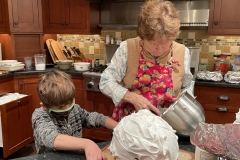 Jude readies baked alaska for the oven