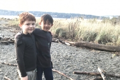 Emmett with best bud, Theo, on Puget Sound