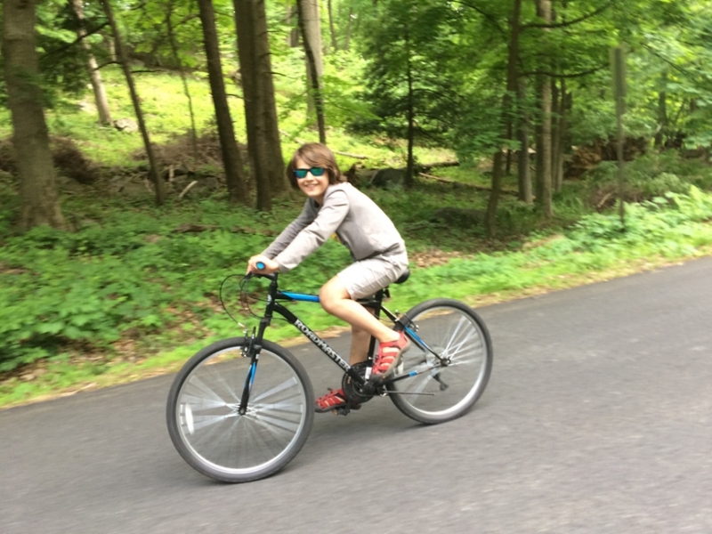 Mr. Cool, on his bike