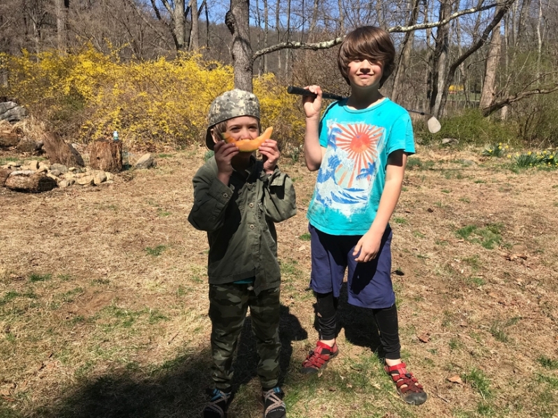 Playing by the pond, at home in Croton