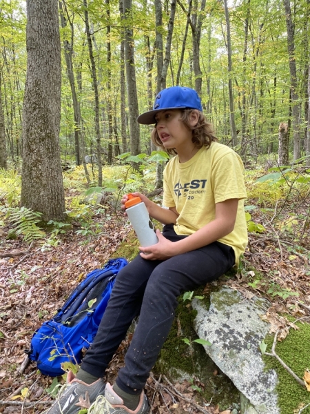 Sam, hiking the Mattatuck Trail with his dad and grands.