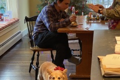 Austin and scavenger (Sally) early Christmas Eve 2020