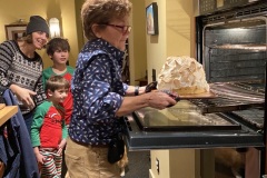 Baked alaska emerges from the oven to ooohs and aaaahs.