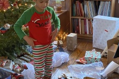 Jude tries on his new cowboy boots