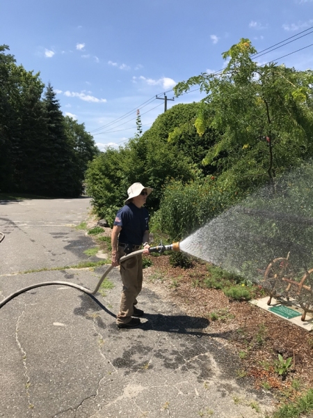 Watering made easy with access to a fire hose