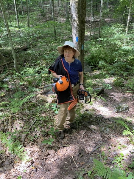 Ready to clear away trees that have blocked the trails