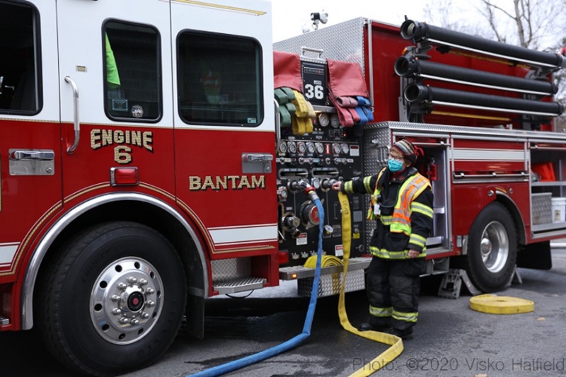 Pumping a fire engine. Photo by Visko Hatfield