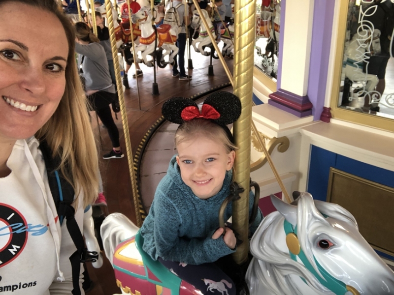 Martha & Aurora on Disney carousel