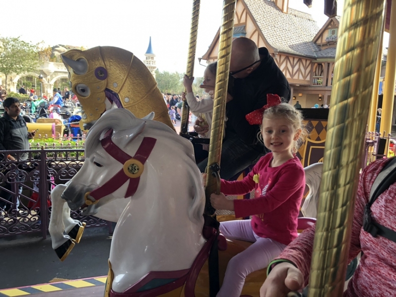 Maddie on carousel horse