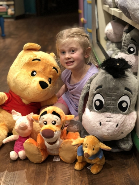 Maddie with Pooh family