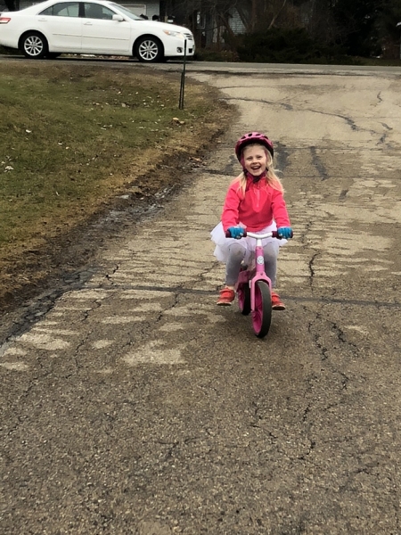Maddie with her bike