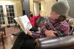 Austin starts the reading of "Mr. Gonopolis"